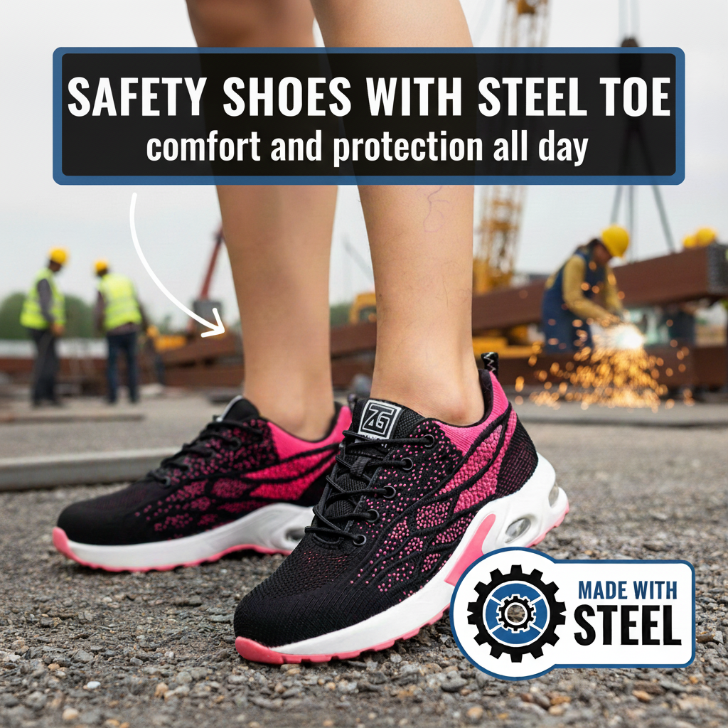 Arbets-sneakers, andningsbara, stötdämpande punkteringssäkra