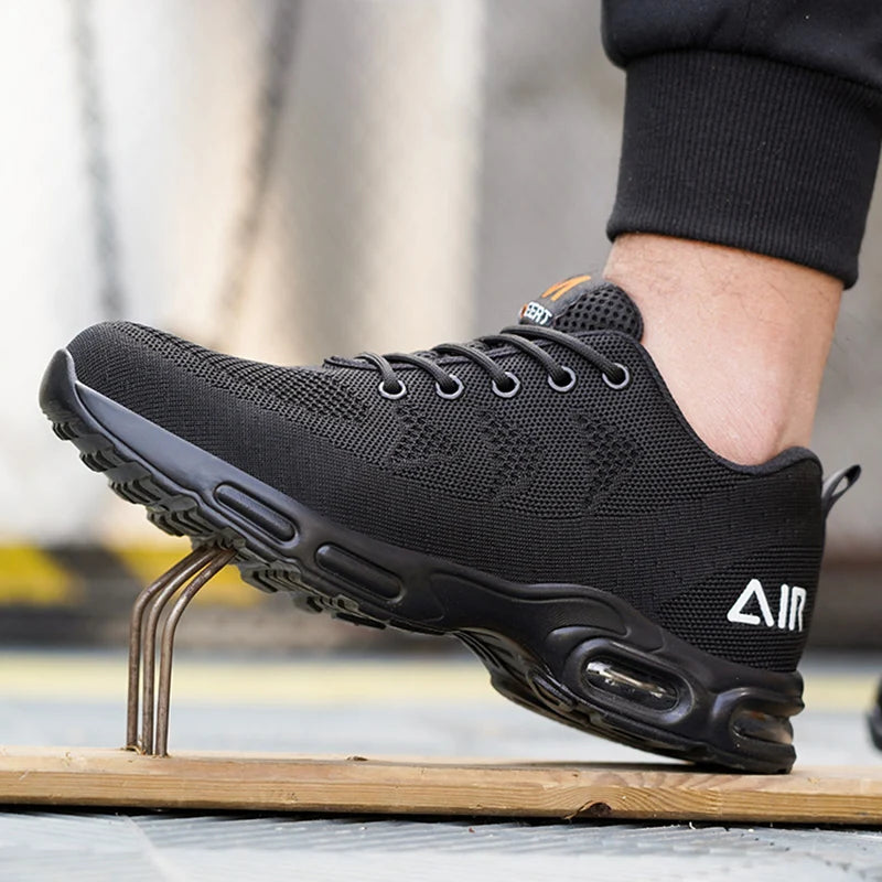 säkerhetsskor ståltåhätta, krossbeständiga arbetssneakers, spiktramp