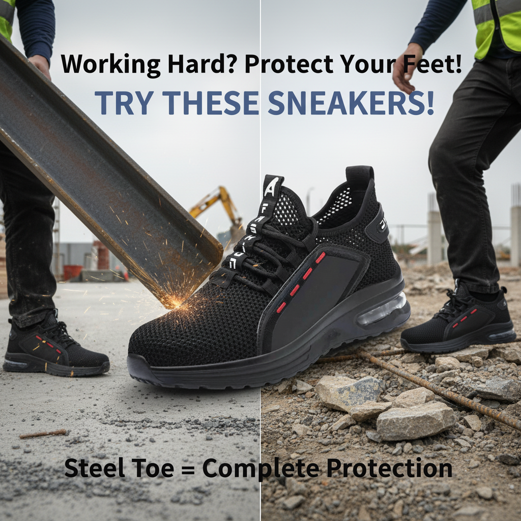 Skyddsskor med Stålhätta med kevlar spiktramp, lätta och luftiga