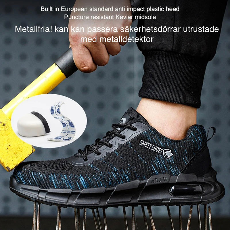 Säkerhets- och antistatiska skor, fri från metall, komposit tåhätta, kevlar, stötsäkra