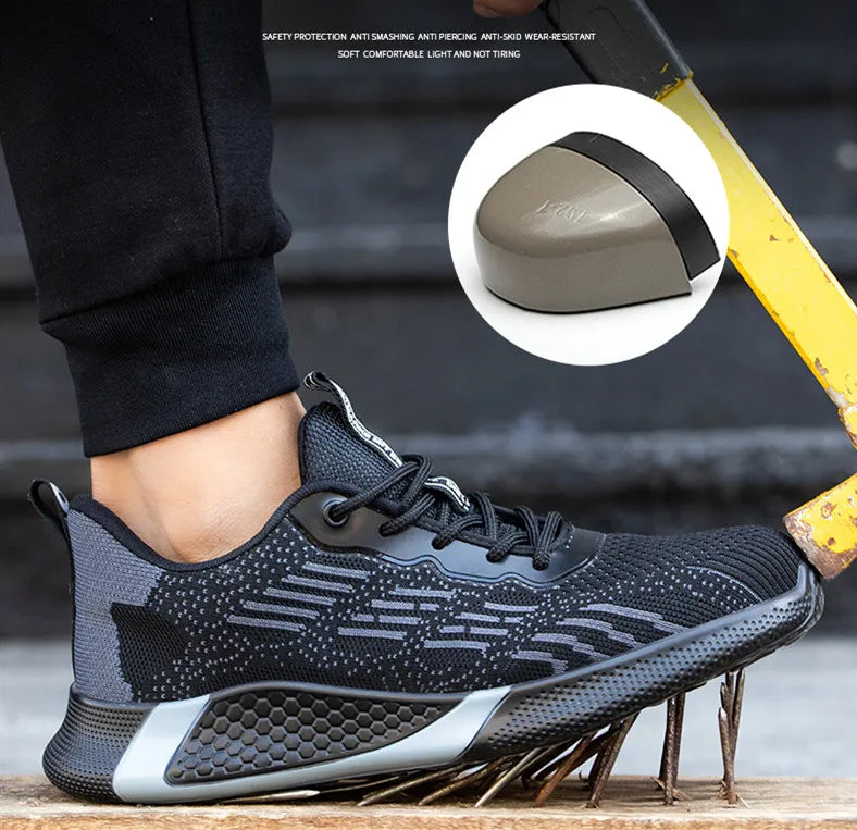 Skydds-sneakers med stålhätta