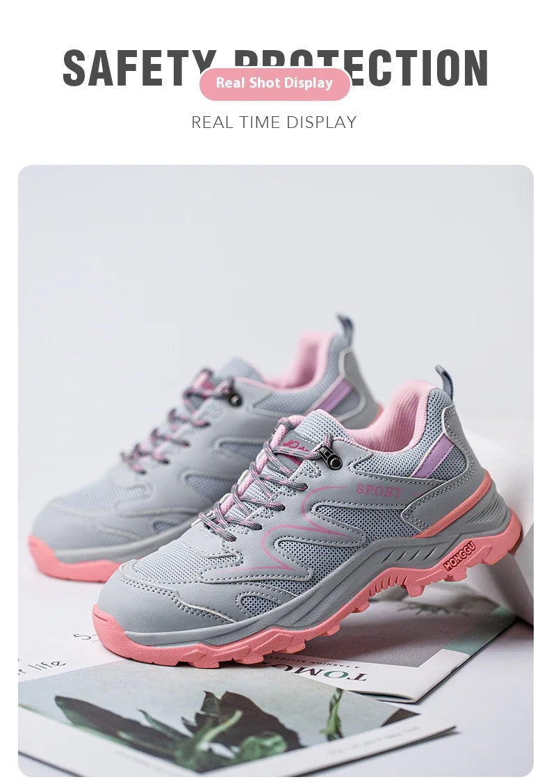 Dam Arbetsskor Slitstarka Skyddsskor Med Stålhätta