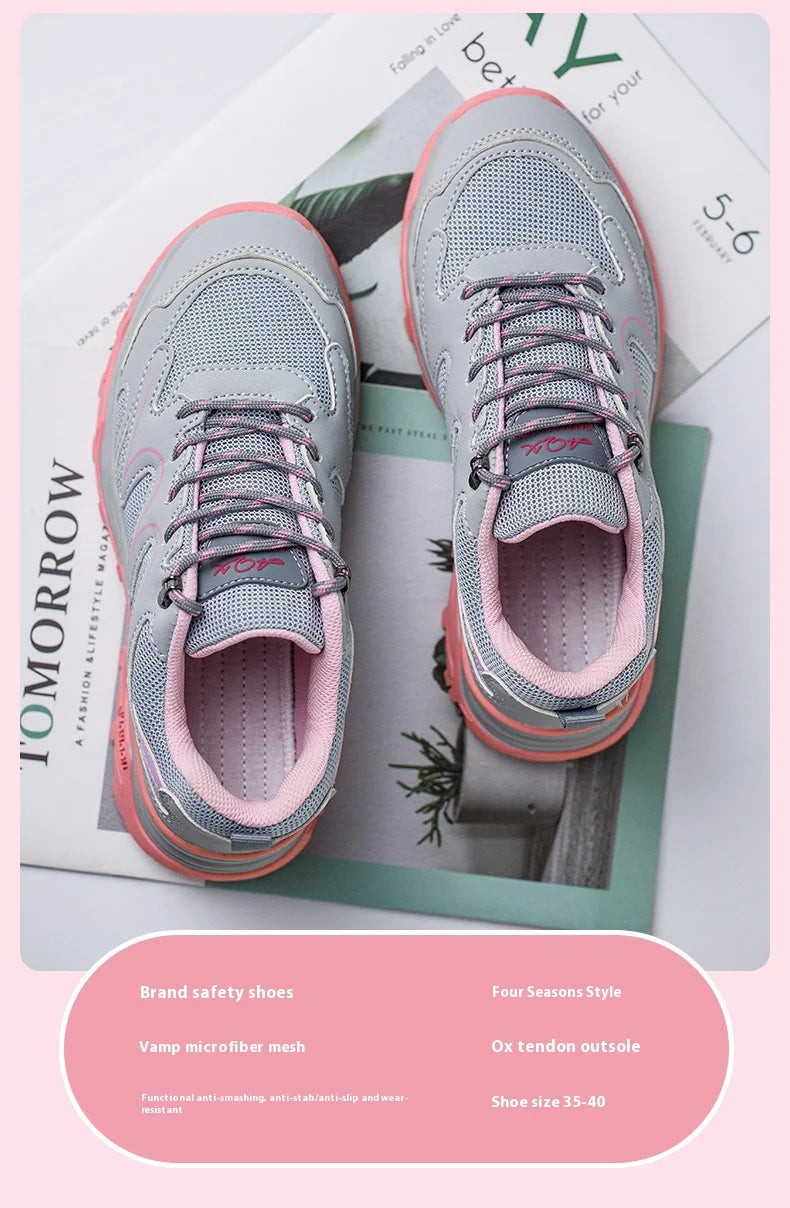 Dam Arbetsskor Slitstarka Skyddsskor Med Stålhätta