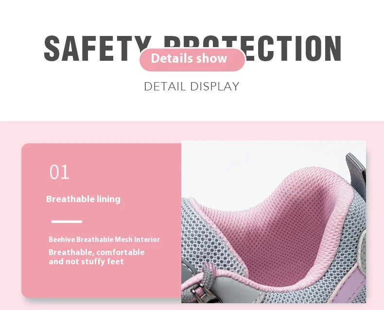 Dam Arbetsskor Slitstarka Skyddsskor Med Stålhätta