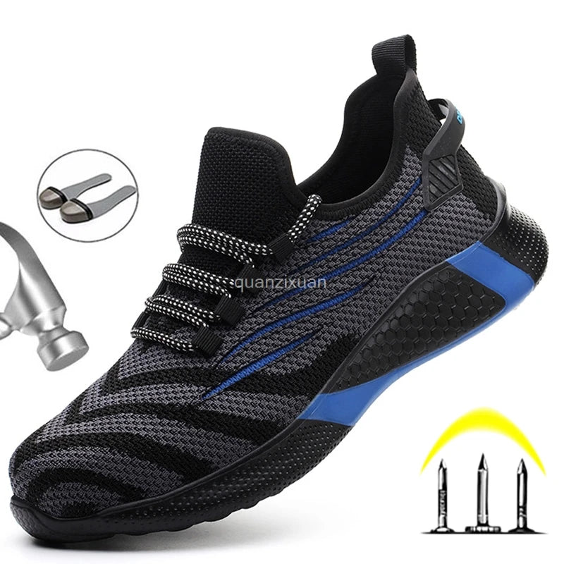 Säkerthetsskor Anti-genomträngliga Arbets-sneakers, okrossbara , ståltå