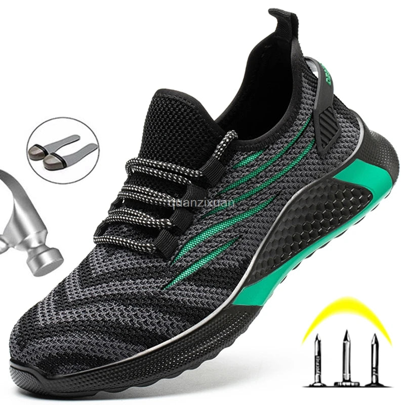 Säkerthetsskor Anti-genomträngliga Arbets-sneakers, okrossbara , ståltå